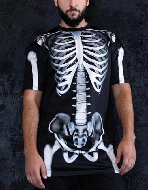 Men's Oversized Skeleton 3D Graphic Tee