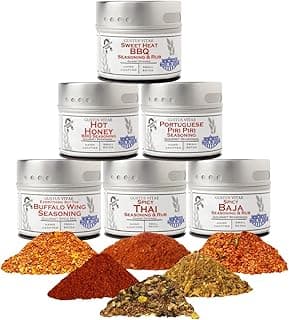 Red Hot Wings Seasoning Set | Authentic Small Batch Seasoning Mixes For Chicken Wings, Buffalo Wings, Chicken Tenders, Tendies, Boneless Wings, Air Fryer Favorites | 6 Gourmet All Natural Spice Blends | Hand Packed, Non GMO | Sustainably Sourced, Made in 