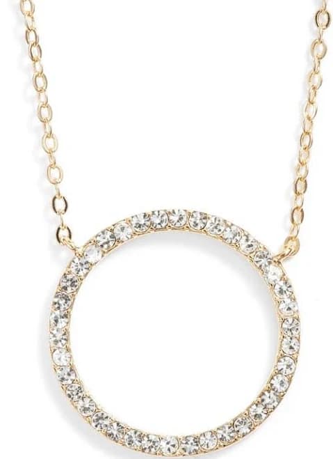 Nordstrom Pavé Open Circle Pendant Necklace