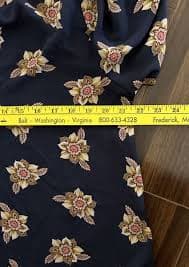 LOFT Blouse Top Sz M Blue Floral Print Long Sleeve V Neck Easy Wear Easy Care | eBay