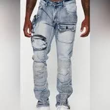 Fashion Nova | Jeans | Fashion Nova Blue Relaxed Jeans With Distressed Details | Poshmark