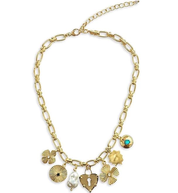 Fifth & Dune Women's Goldtone & Imitation Pearl Charm Necklace