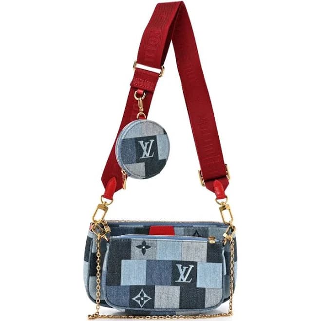 Louis Vuitton Multi Pochette Accessoires Damier and Monogram Patchwork Denim