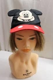 Child's Disney Mickey Mouse SnapBack Hat With Fluffy Ears Red Black OSFM