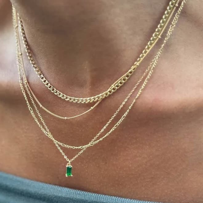 Dainty Layered Gold Necklace Set