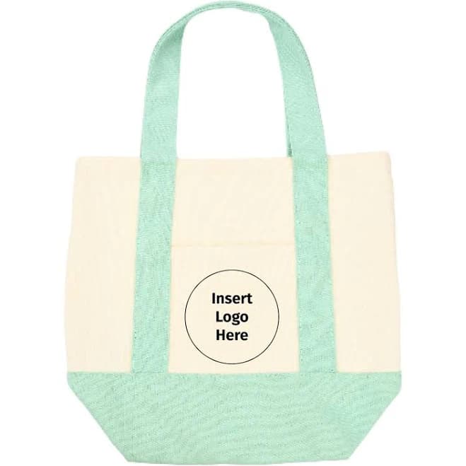 Custom 16oz Mini Canvas Tote Bag with External Pocket
