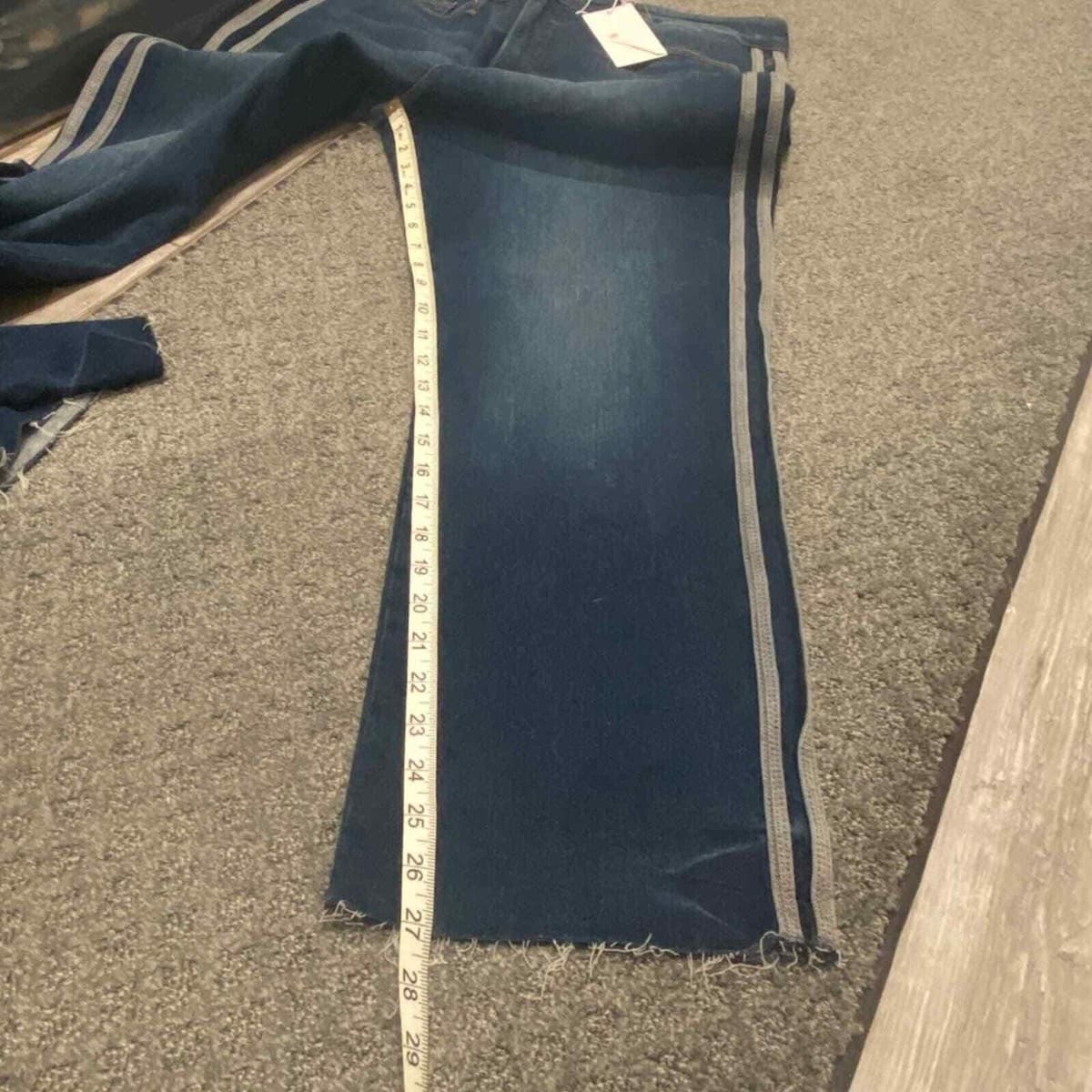 New! Good American Good Legs Athletic Stripe Straight Leg Jeans 16401 | eBay