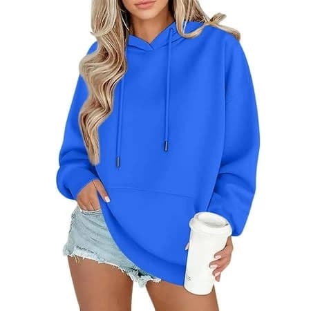 Kddylitq Womens Hoodies Fleece Hooded Sweatshirts Y2k Long Sleeve Pullover Tops Clothes with Pocket
