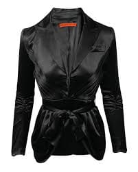 Alice + Olivia Blazer Jacket In Black Silk | ShopSimon
