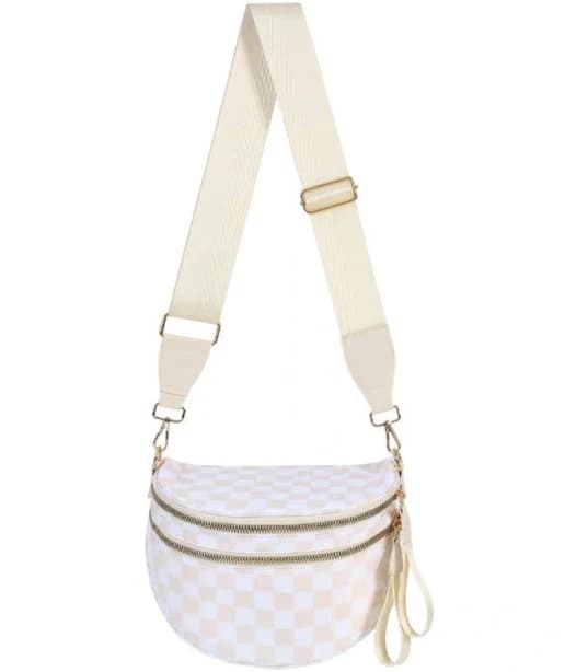 EMMAFY Go The Roomiest Crossbody Bum Bag in ‘Checkered Beige