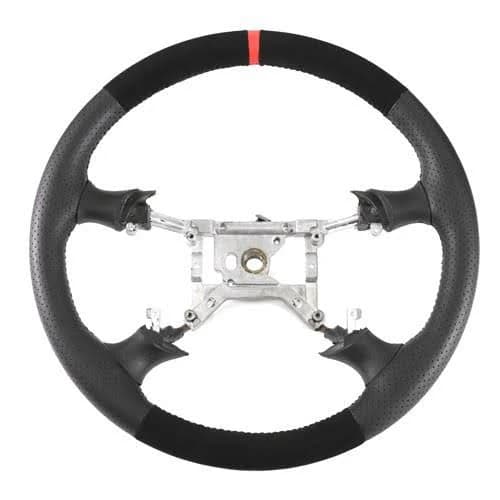 SVE Mustang FR500 Style Steering Wheel - Black Micro Suede W/ Red Reference Stripe (94-98)