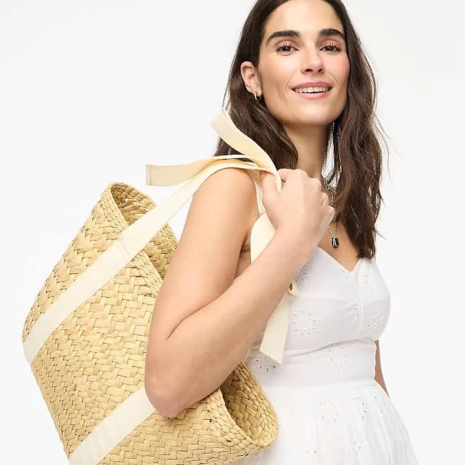J.Crew Women's Raffia Tote Bag