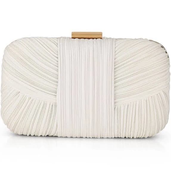Jewel Badgley Mischka Cleo Shimmer Pleated Minaudiere Clutch