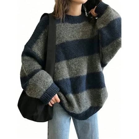 Oversized Stripe Pullover Sweater