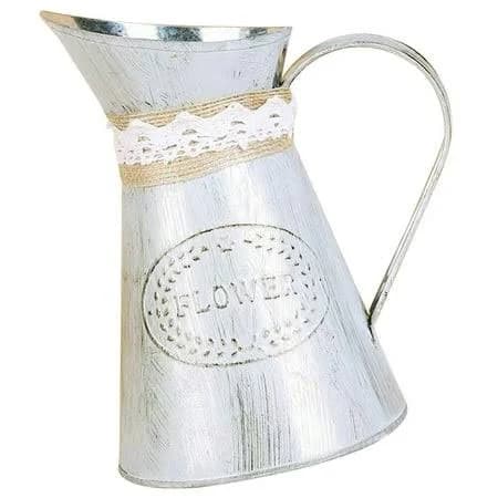 Rustic Metal Vase Pitcher Jug