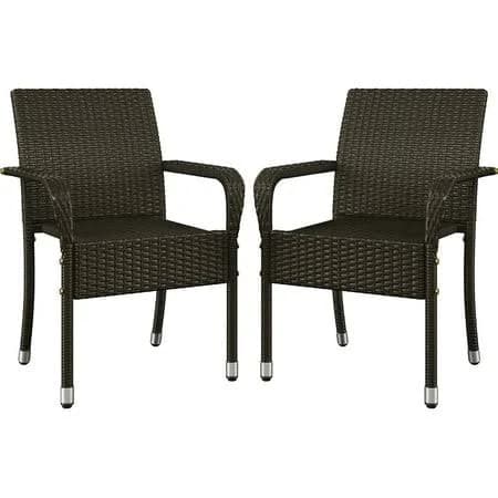 Topeakmart Outdoor Rattan Chair Set of 2