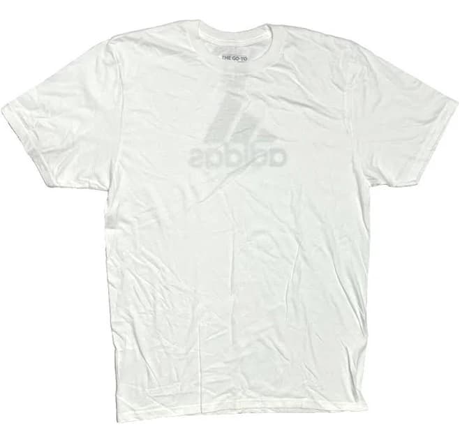 Adidas The Go To Tee Mens White Black Large Graphic On Back T Shirt