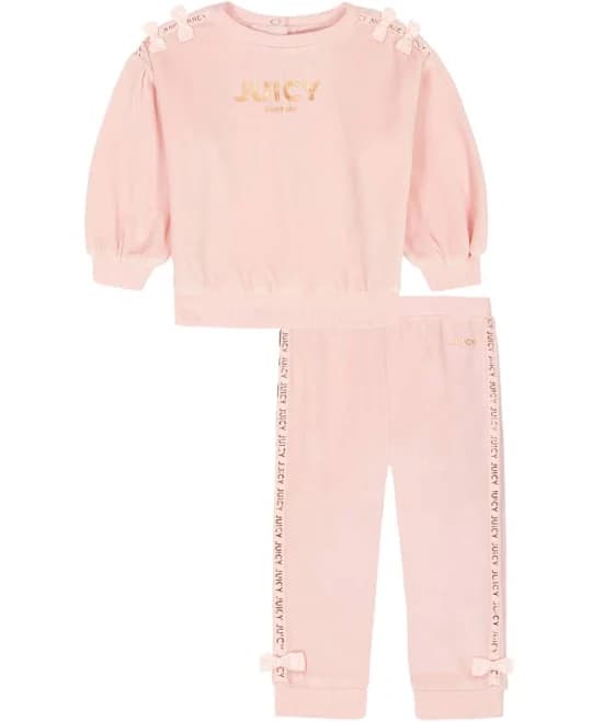 Juicy Baby Girls 2-Piece Velour Sweatshirt and Joggers Set