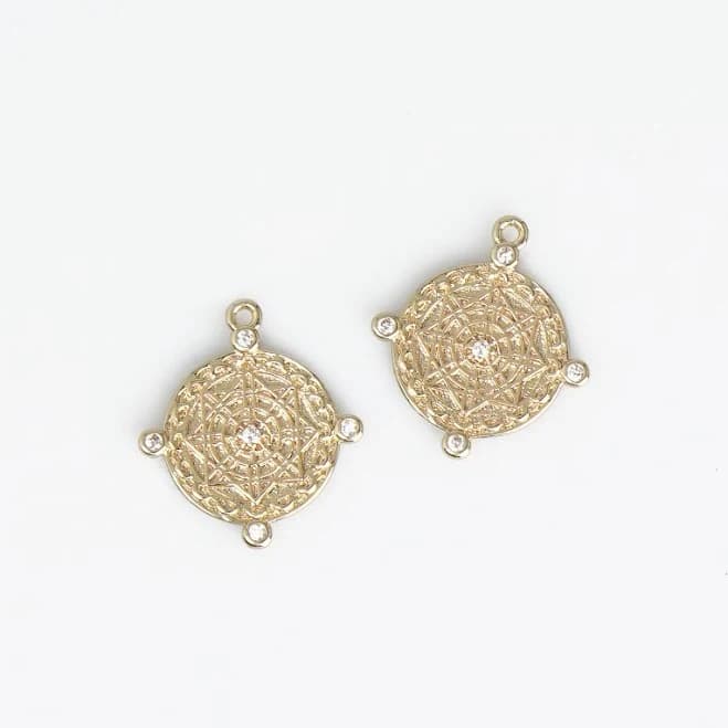 14K Gold Filled Charm Medallion Pendant Necklace