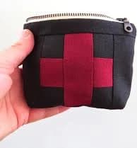 Mini Black First Aid Kit • Red Cross