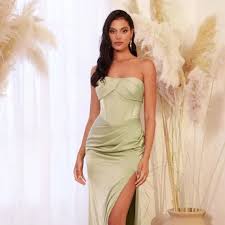 Cinderella | Dresses | New Long Formal Sheath Strapless Satin Dress With Pleated Bust Details Cd326 | Poshmark