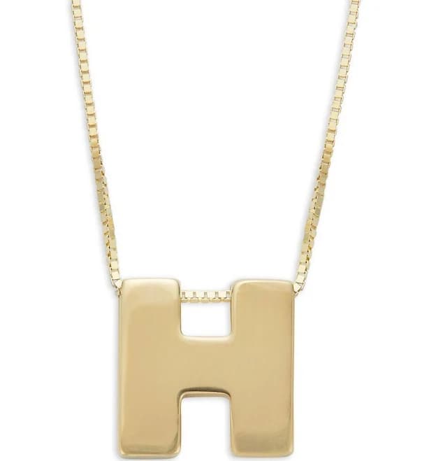 Saks Fifth Avenue 14K Yellow Gold Letter H Necklace