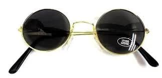 12 PAIR JL ROUND DARK LENSE WIRE GOLD FRAME SUNGLASSES hippie fashion peace BULK