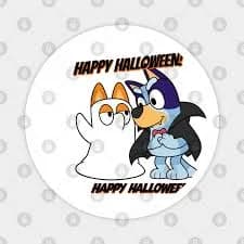 Bluey and Bingo Halloween Costume, Cute Vampire & Ghost Cartoon Magnet