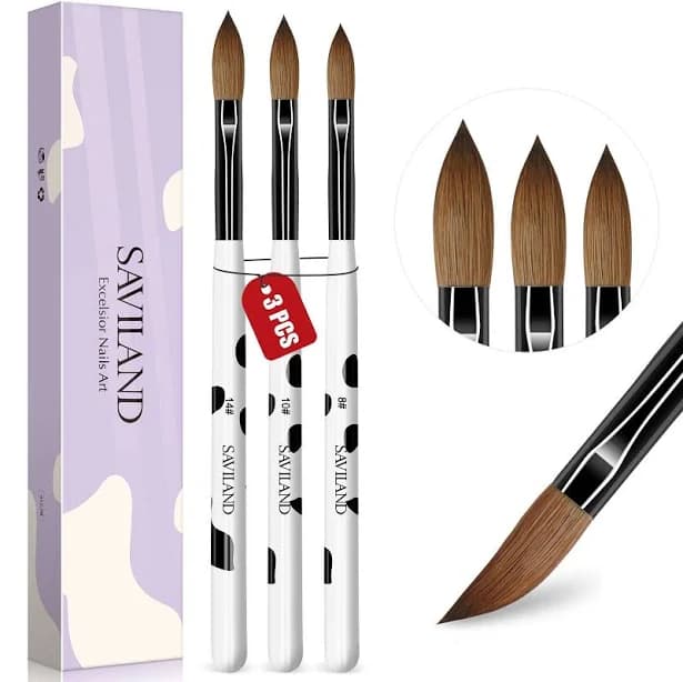 Saviland 3pcs Acrylic Nail Brushes Set