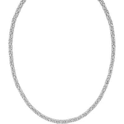 925 Sterling Silver Square Byzantine Chain Necklace