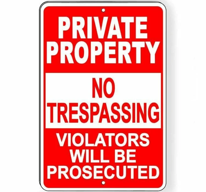 Private Sign No Trespassing Sign Decal