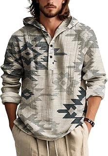Cowboys Aztec Graphic Hoodies Men Western Camo Pullover Sweatshirt Hooded 1/4 Button Down Patriotic T Shirts