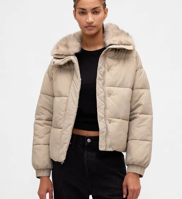 Gap Women's Faux Fur Puffer Jacket