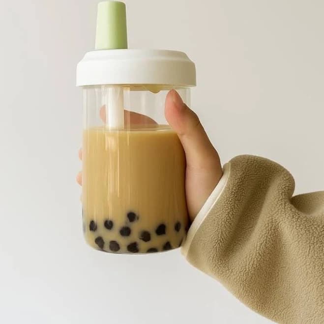 Reusable Bubble Tea Cup with Straw Cover
