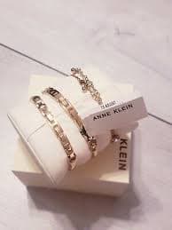 Anne Klein 3430-RGST Women's Swarovski Crystal Rose Gold-Tone Bracelet Set $175 | eBay