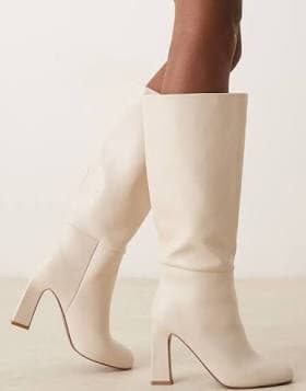 ASOS Carly Block Heel Pull-On Knee Boots