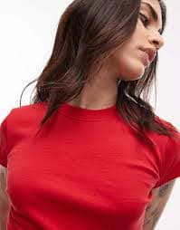 Topshop everyday tee in red | ASOS