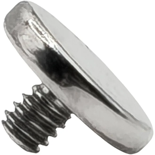14g Labret Flat Silver Circle Dermal