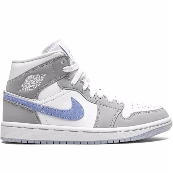 Jordan - Air Jordan 1 Mid "Grey Blue" sneakers - women - Calf Leather - 8 - White