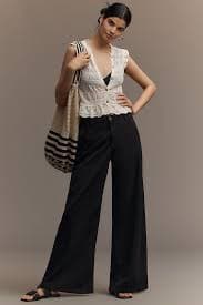 AG Caden Wide-Leg Trouser Pants | Anthropologie