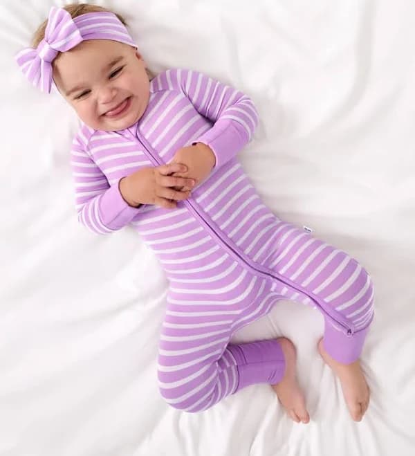 Little Sleepies Sweet Orchid Stripe Zippy