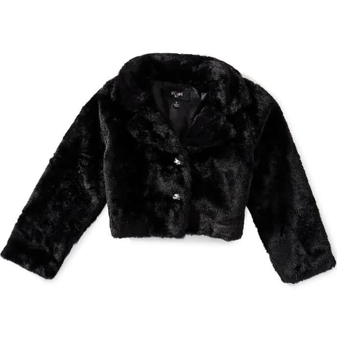 I.N. Girl Little Girls Faux-Fur Long-Sleeve Jacket