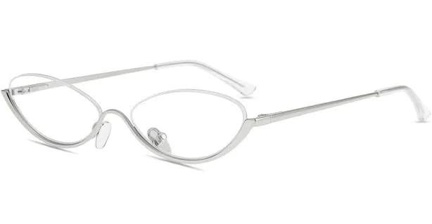 Firmoo Silver Oval Prescription Glasses Metal Frame M57909