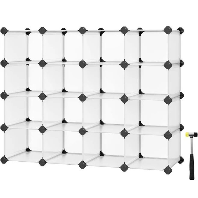 SONGMICS Shoe Rack space-saving Plastic storage Organizer