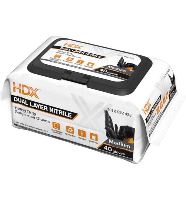 HDX Pop-N-Go Nitrile Disposable Heavy Duty Gloves