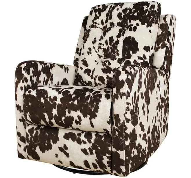 Bellamy Polyester Swivel Rocker Recliner with Metal Base
