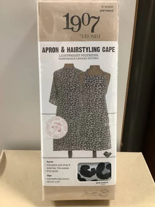 1907 Fromm Leopard Apron And Hairstyling Cape