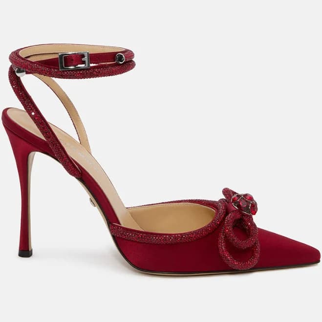 MACH & MACH Women's Double Bow Satin High Heels