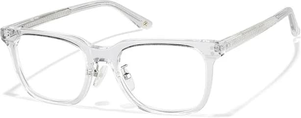 Zenni Men's Rectangle Glasses Clear Plastic Full Rim Frame, Spring Hinges, Nose Pads, Blokz Blue Light Glasses, 4480023