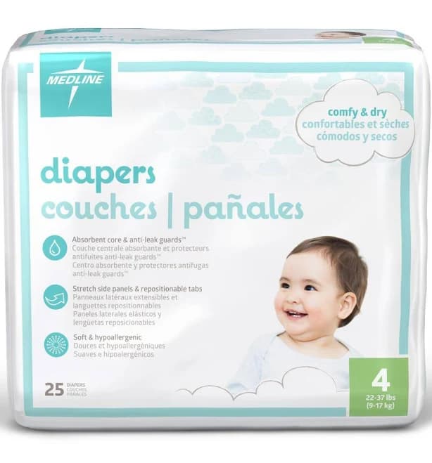 Medline DryTime Disposable Baby Diapers msc